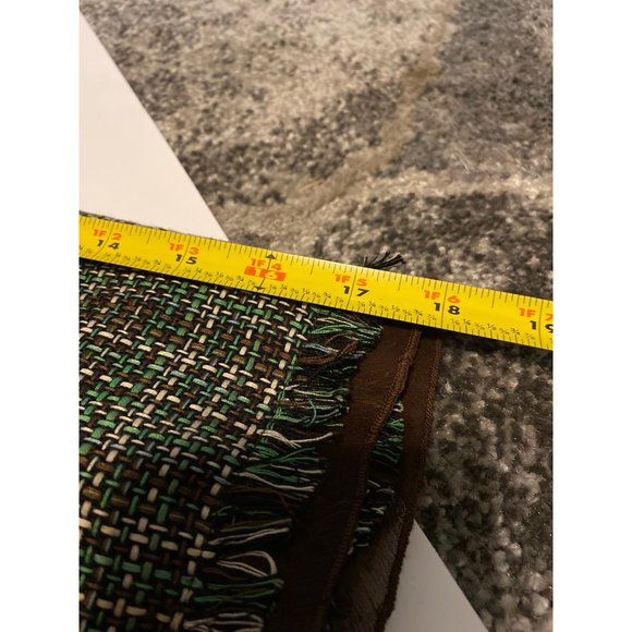 Julie Mitchell Jacket Womens Size 8 Urban Collection Green Brown Tie Raw EdgeLin - Picture 12 of 14